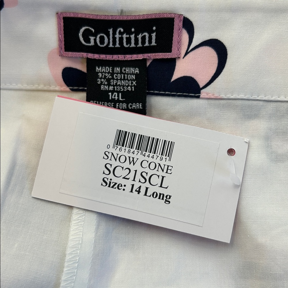 Golftini White Floral Scalloped Skort Snow Cone Brand New With Tags Size 14L - Picture 9 of 11